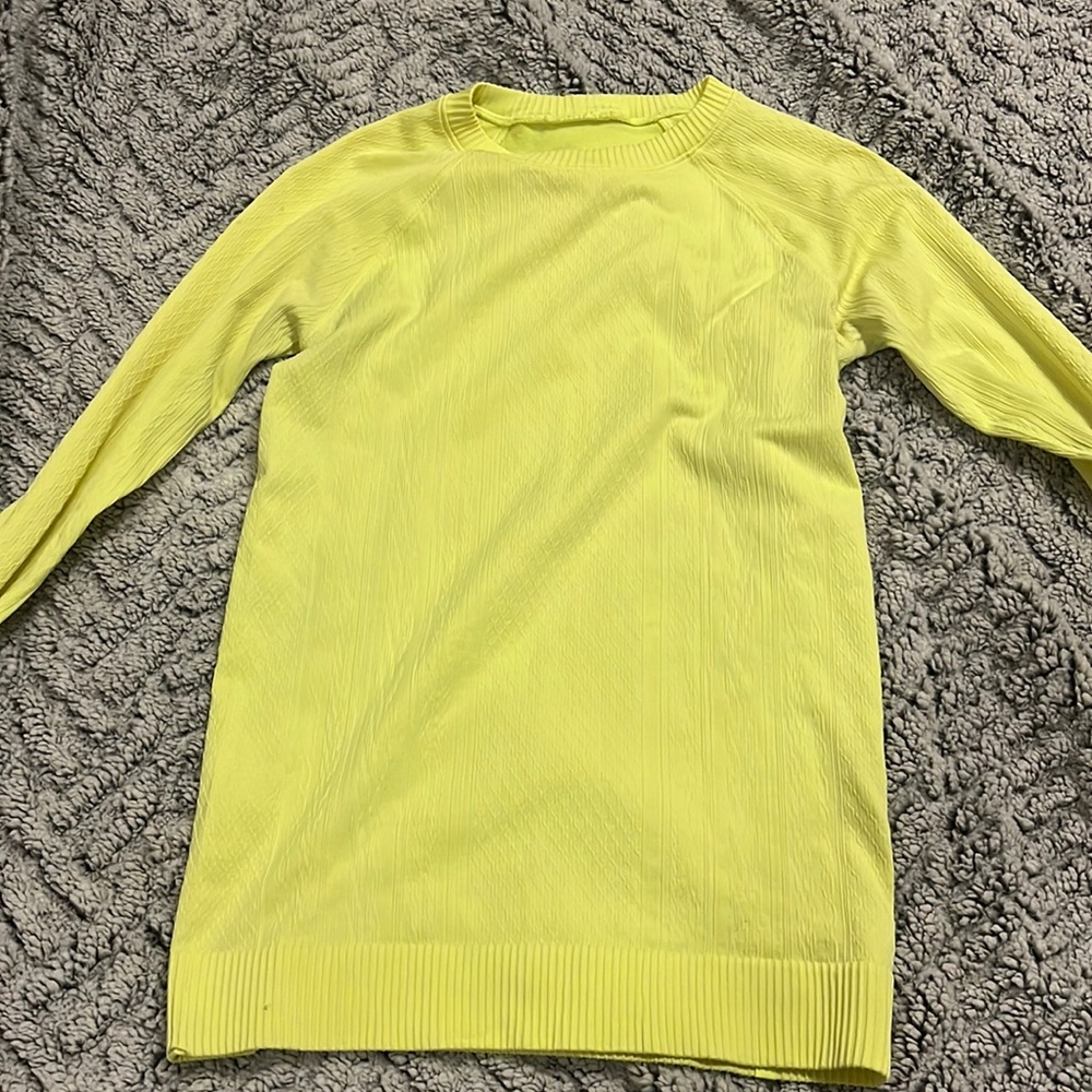 Lululemon fluorescent yellow long sleeve